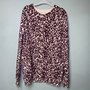 Lands End Kids Animal Print Cardigan Sweater S